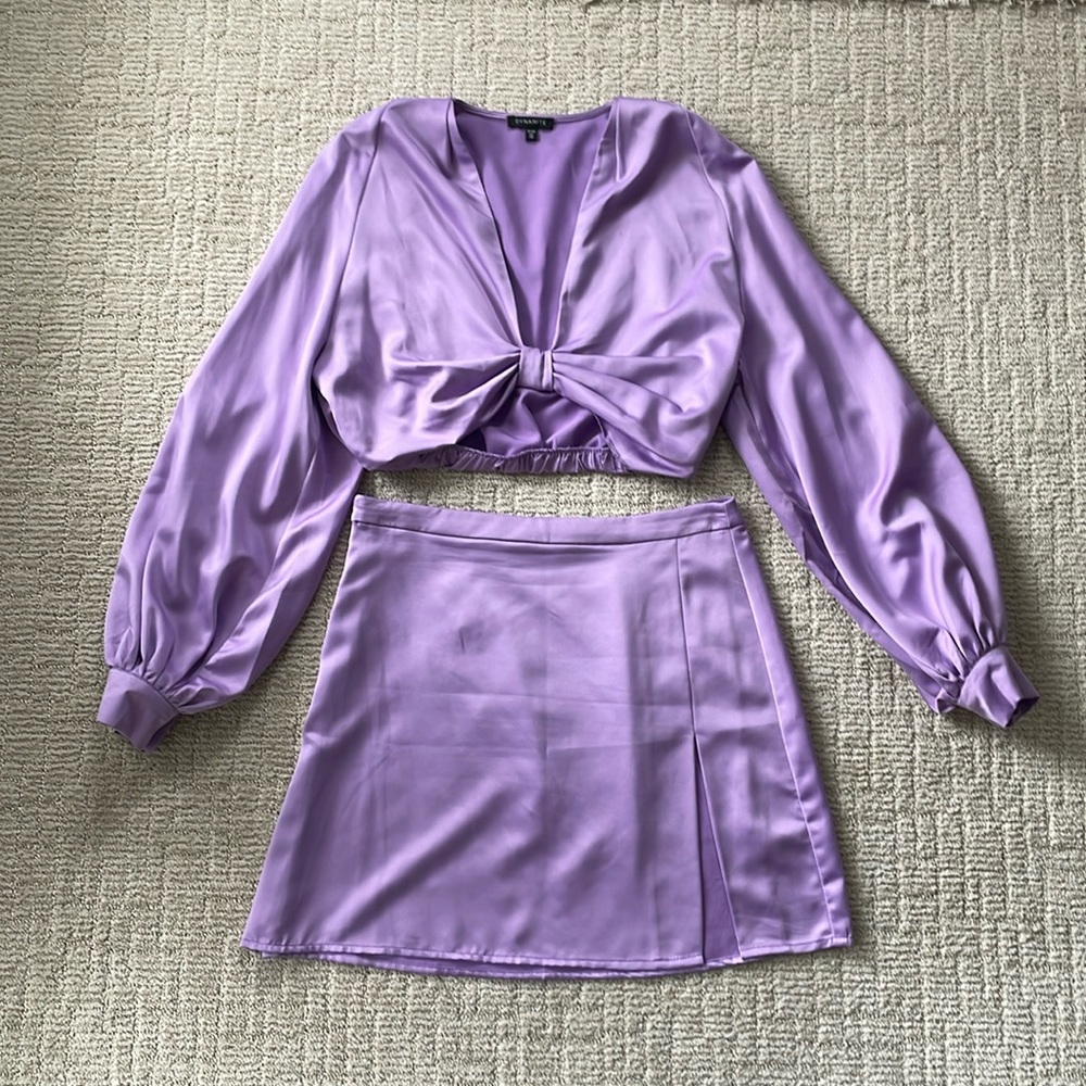 Dynamite lilac purple 2 piece skirt set